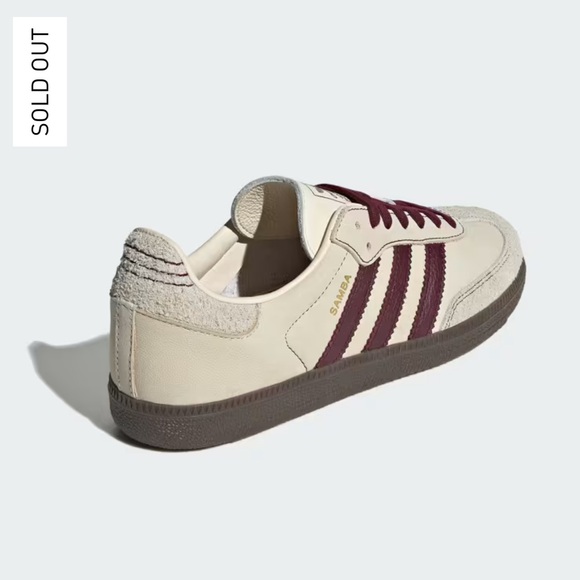 NWT Adidas Samba OG W Cloud White Maroon Size Women's 9 - Picture 4 of 16